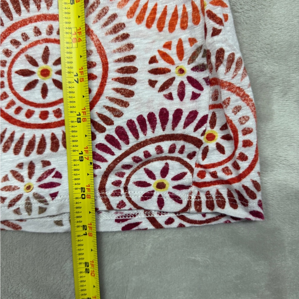 EUC LOFT Linen Size XS Multicolor Circular Pattern Top - Picture 7 of 12